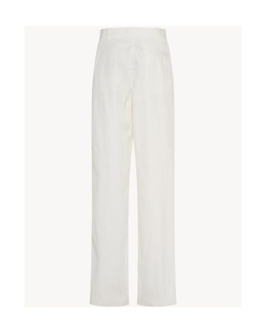 The Row White Bufus Logo Casual Pants