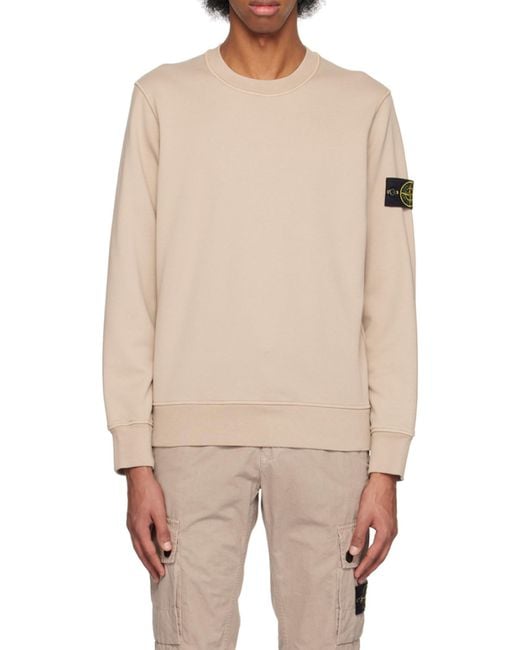 Stone Island Pink Logo Patch Crewneck Sweatshirt for men