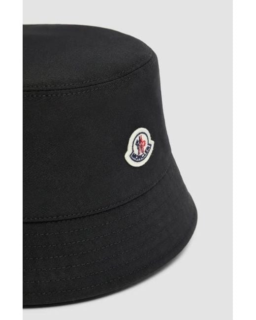 Moncler Black Logo Patch Bucket Hat