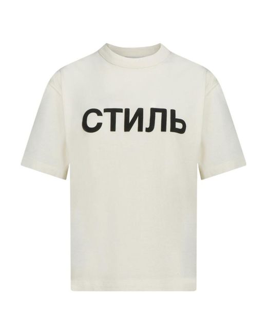 Heron Preston White Logo Printed Crewneck T-Shirt