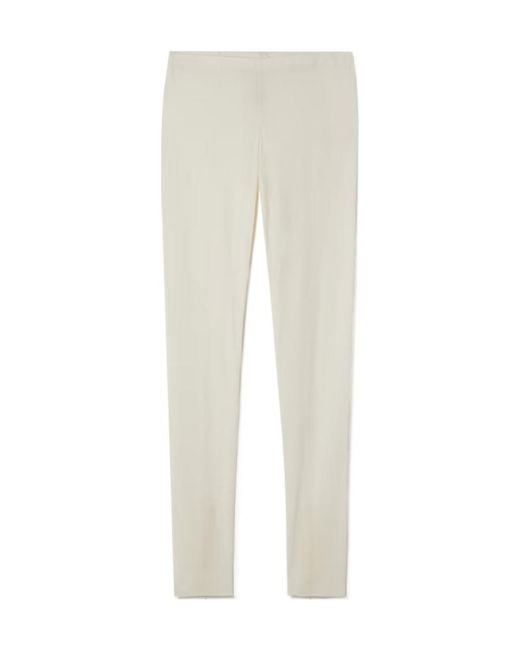 The Row White Fraidy Stretch Jersey Leggings