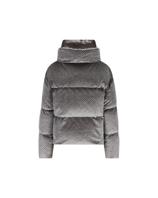 Herno Gray Zip-Up Quilted Jacket