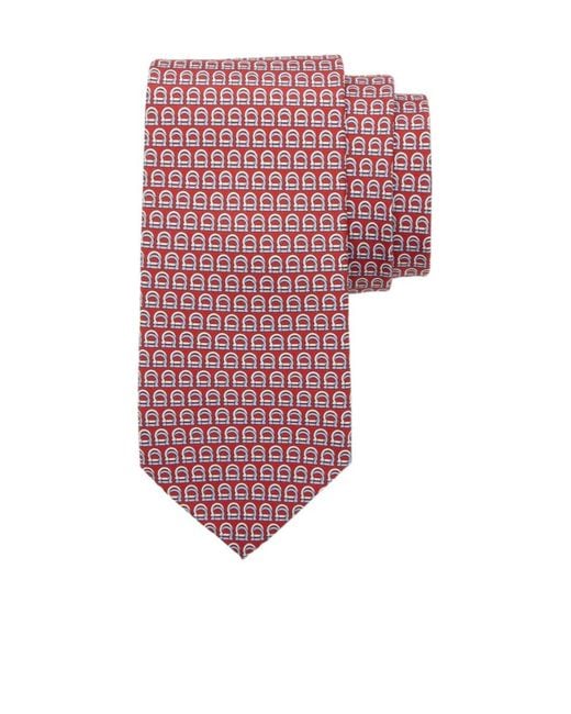Ferragamo Pink Printed Tie for men