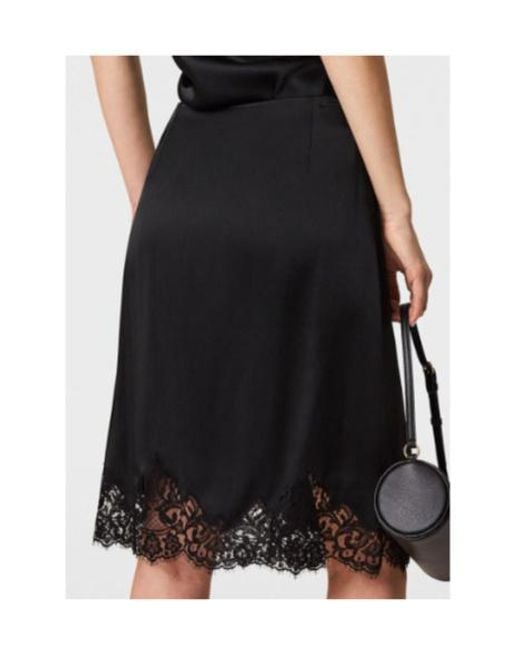 Stella McCartney Black Iconic Lace-Trim Mini Skirt