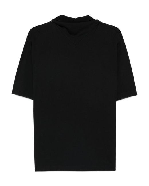 Lemaire Black Roll-Neck Straight Hem T-Shirt