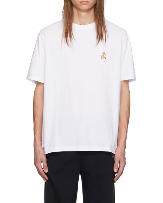 Maison Kitsuné White Maison Kitsuné Speedy Fox Patch Comfort T-Shirt for men