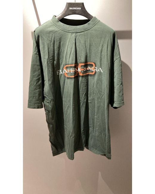 Balenciaga Green Bb Icon Crewneck T-Shirt for men