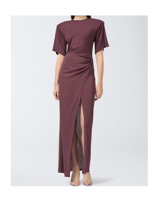 ANDAMANE Purple Phoebe Wrap Effect Midi Skirt