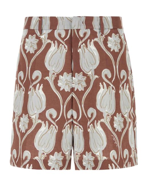 Valentino Multicolor Floral Patterned Logo Printed Shorts for men