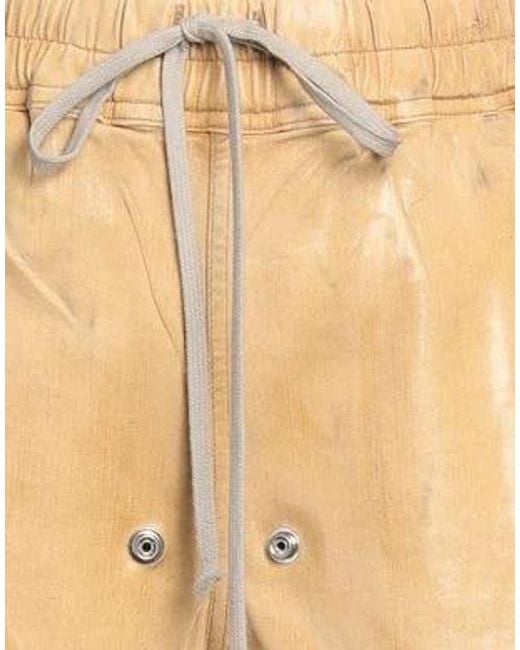 Rick Owens Natural High-Waisted Coated Denim Hot Pants