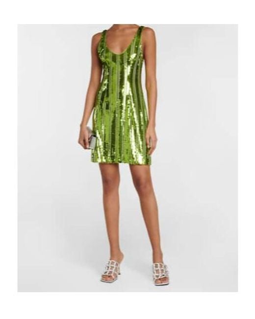 Galvan Green Embellished Minidress
