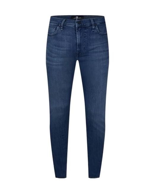 7 For All Mankind Blue Paxtyn Tapered Jeans for men