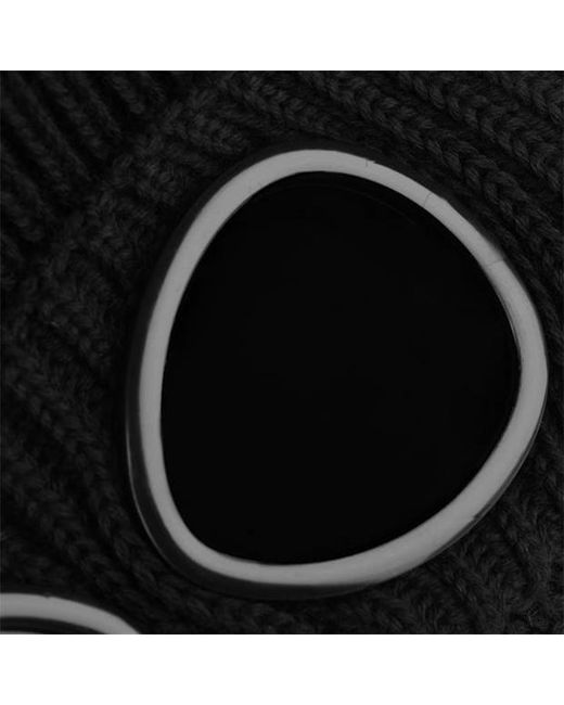 C P Company Black Goggles Knitted Hat for men