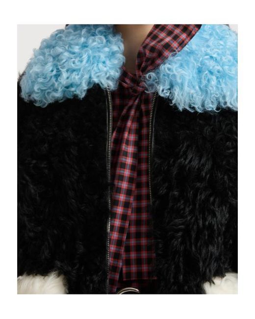 Marni Black Shearling Colour-Block Jacket