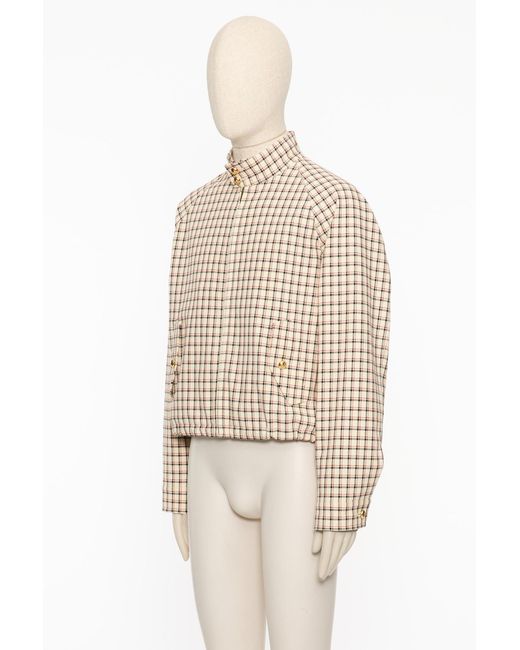 Valentino Natural Checked High Neck Jacket for men