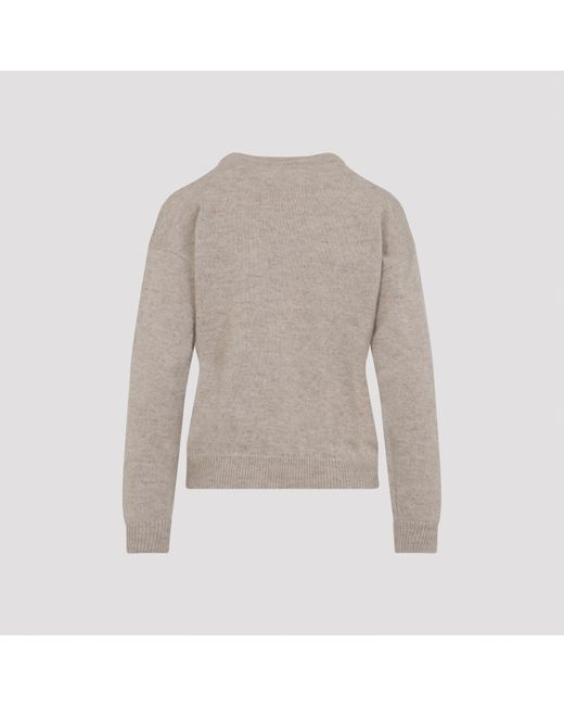 Peserico Gray Sequin-Embellished Diamond-Pattern Sweater