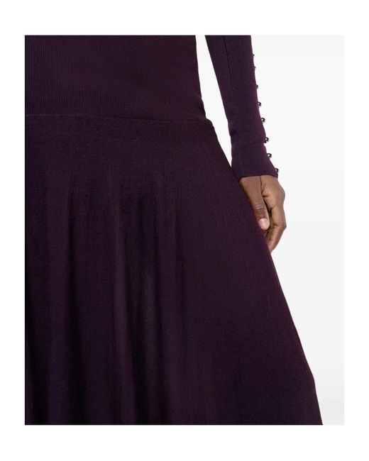 Rabanne Purple Rabanne Knitted Fluid Maxi Skirt