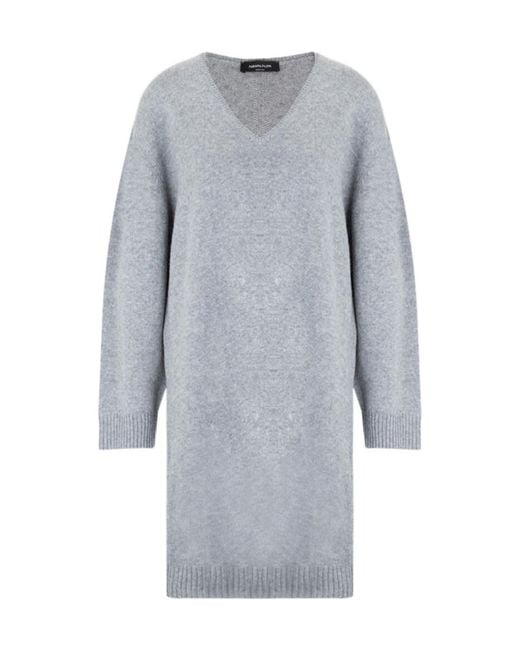 Fabiana Filippi Gray V-Neck Knit Dress
