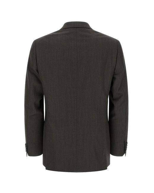 Brioni Black Long-Sleeved Blazer And Trousers Set for men