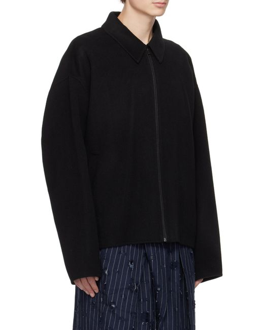 Acne Black Zip-Up Collared Jacket for men