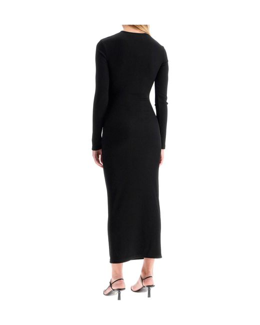 Christopher Esber Black Orbit Ruched Long Sleeve Dress