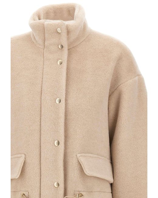 Eleventy Natural Drawstring Waist Padded Jacket