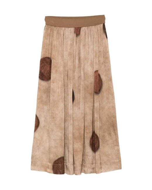 Uma Wang Natural Elastic Waist Midi Skirt