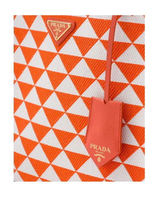 Prada Orange Symbole Small Top Handle Bag