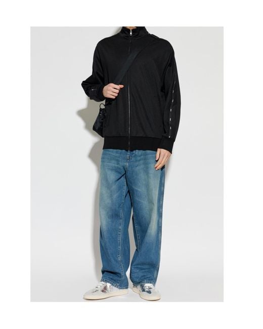 Moschino Blue Vintage Effect Logo Patch Jeans for men