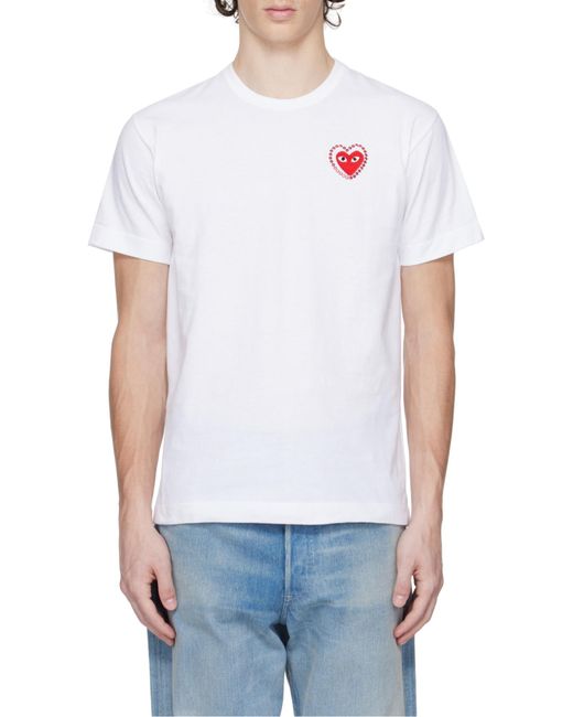 COMME DES GARÇONS PLAY White Crew Neck T-Shirt for men