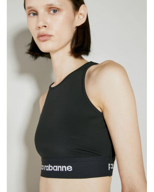 Rabanne Multicolor Logo Detailed Sleeveless Sports Bra