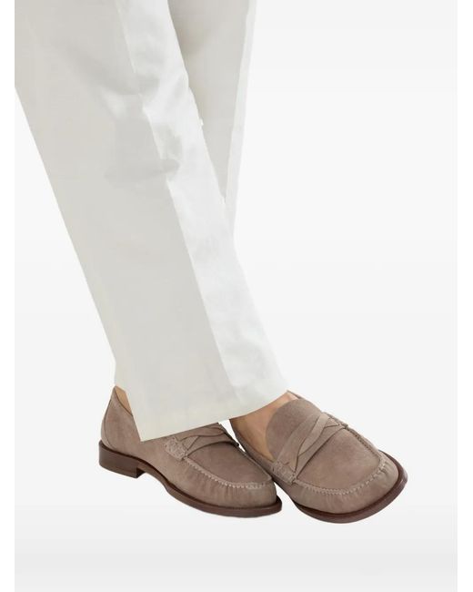 Brunello Cucinelli Brown Twisted Slip-On Loafers for men