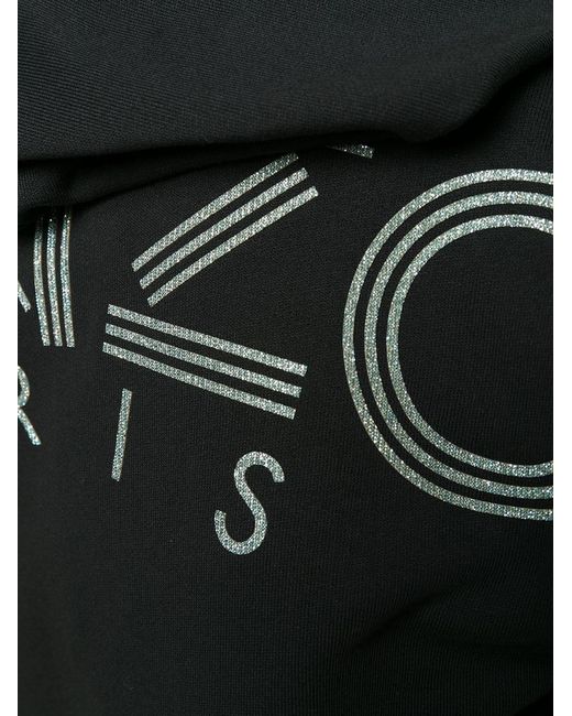KENZO Black Rear Logo Print Zipped Hoodie