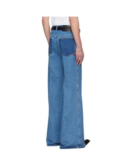 Lu'u Dan Blue Bruce Lee X Collaboration Nocturnal Flare Jeans for men