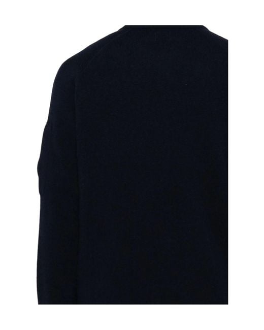 C P Company Blue Lens-Detail Wool Sweater for men