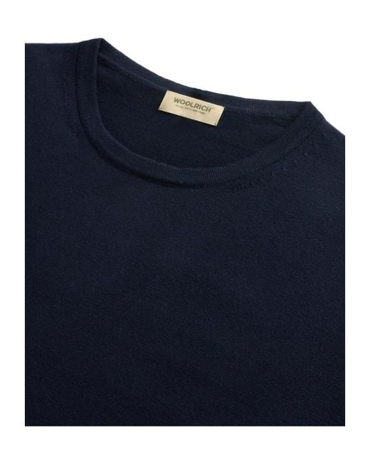 Woolrich Blue Short-Sleeve Crew-Neck T-Shirt for men