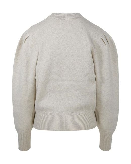Isabel Marant Gray Isabel Marant Étoile Kelaya Logo-Embroidered Crewneck Jumper