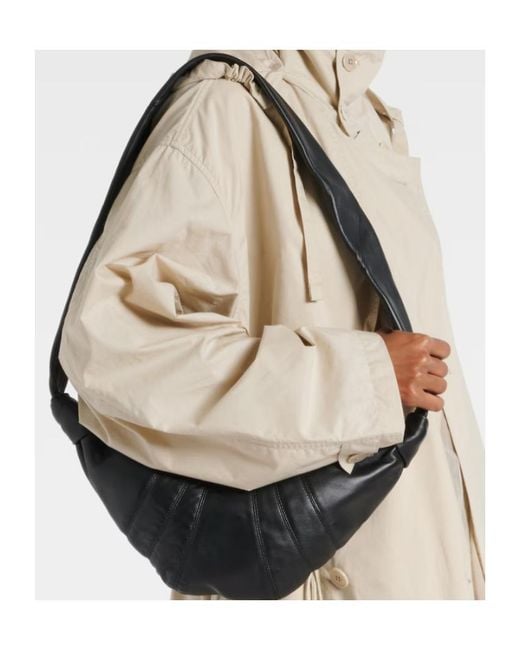 Lemaire Black Croissant Small Leather Shoulder Bag