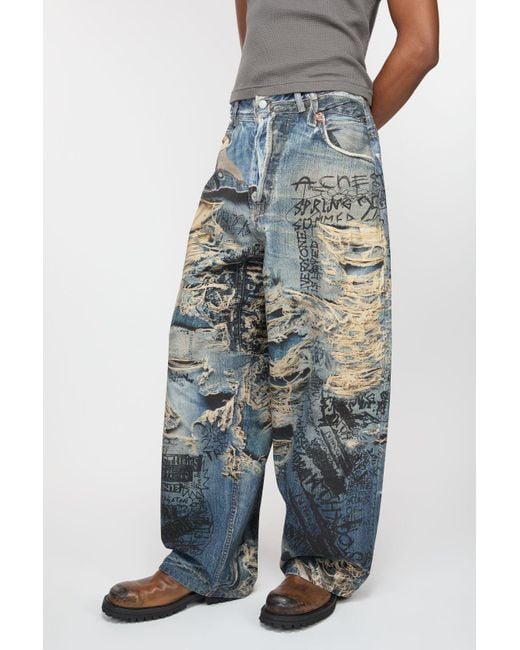 Acne Blue Wide-Leg Jeans for men