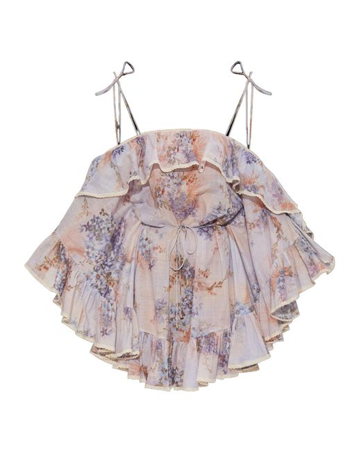 Zimmermann Pink Cascadian Wait-Tie Belt Mini Dress