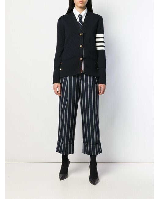 Thom Browne Black 4-Bar Stripe Knitted Cardigan