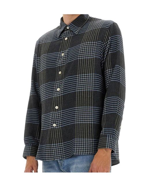 sunflower Gray Check Detailed Long-Sleeved Shirt for men