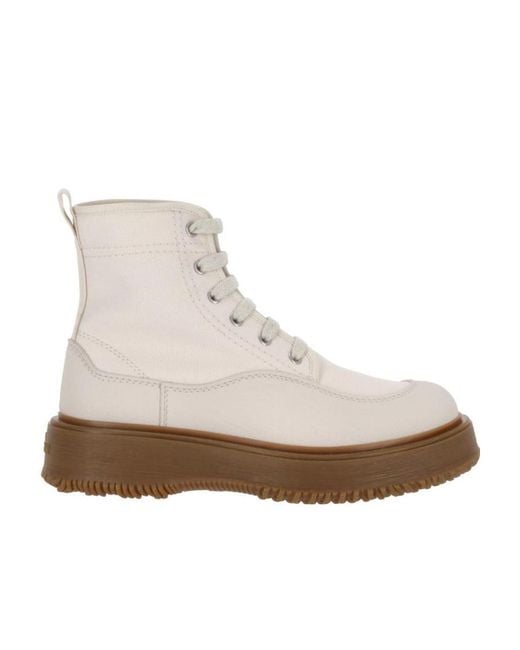 Hogan Natural Untraditional Lace-Up Ankle Boots