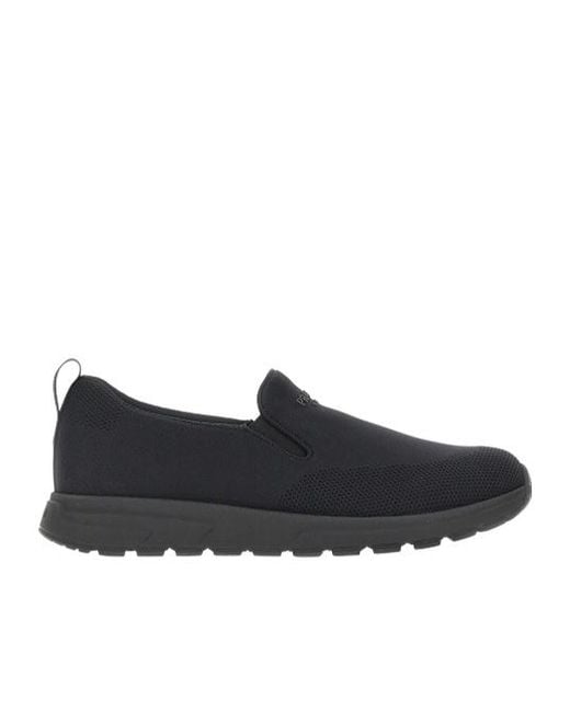 Prada Black Stretch Knitted Slip-On Sneakers for men
