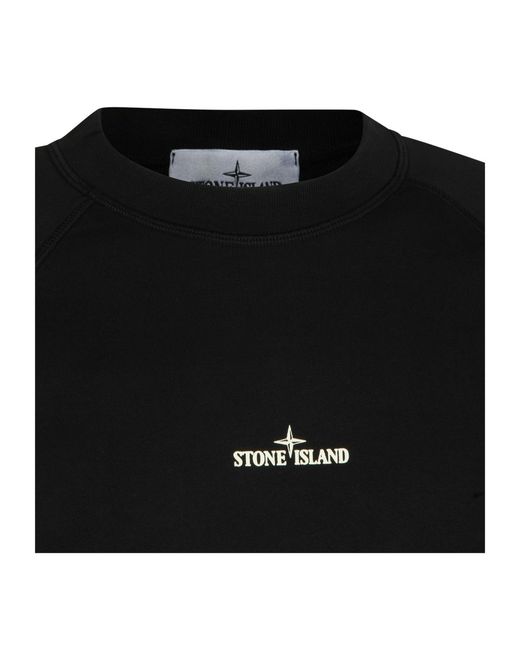 Stone Island Black Long Sleeve Crewneck Sweatshirt for men