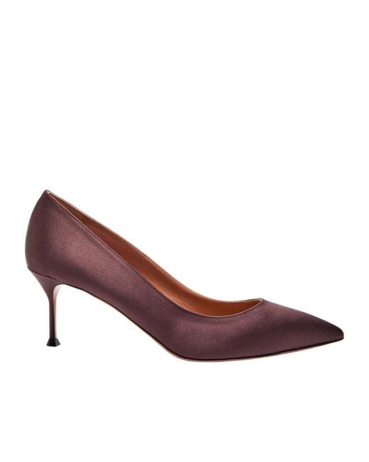 Aquazzura Brown Purist 65 Satin Pumps