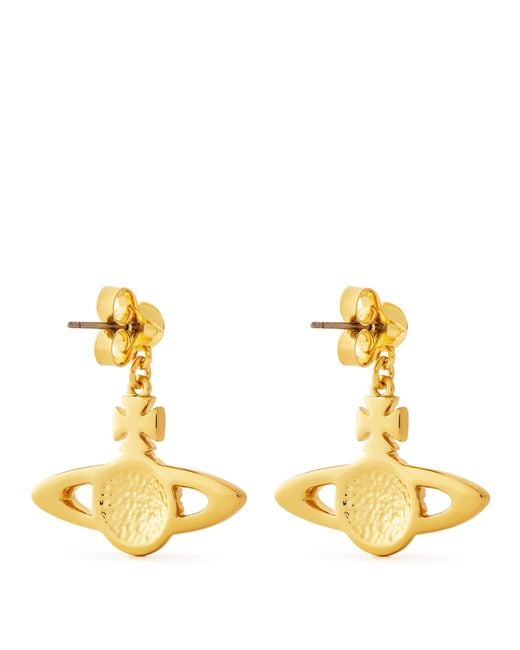 Vivienne Westwood Metallic Mini Relief Drop Earrings