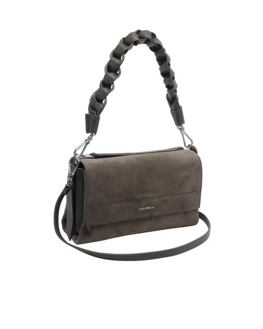 Coccinelle Gray Flap Shoulder Bag