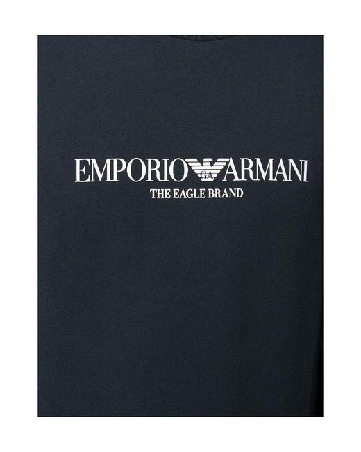 Emporio Armani Black Logo Printed Sweatshirt for men