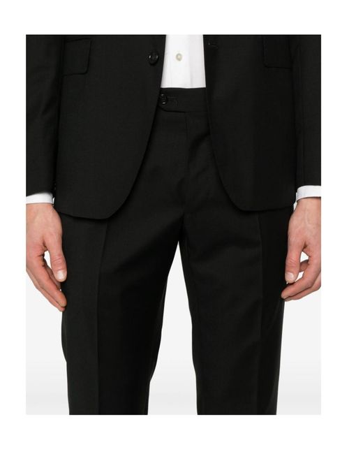 Tagliatore Black Single-Breasted Two-Piece Suit for men